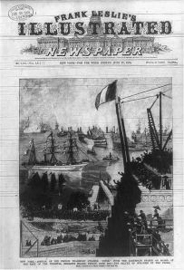 Frank Leslie's Illustrated Newspaper showing the arrival of the Isère